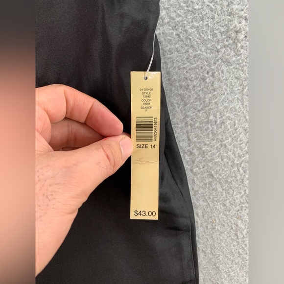 NWT Amanda Smith Pure Silk Women’s Plus Black Flat Side Zip Up Pants Size 14 - Picture 4 of 16